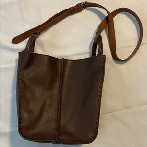 The Sak Rich Brown Los Feliz Leather Shoulder Bag NWOT